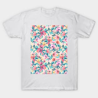 Peach Spring Floral in Watercolors T-Shirt